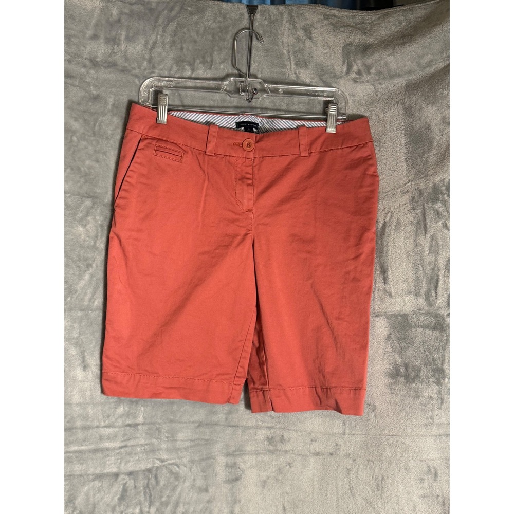 Tommy Hilfiger Womens Coral Chino‎ Bermuda Shorts Size 8 Stretch Cotton Orange